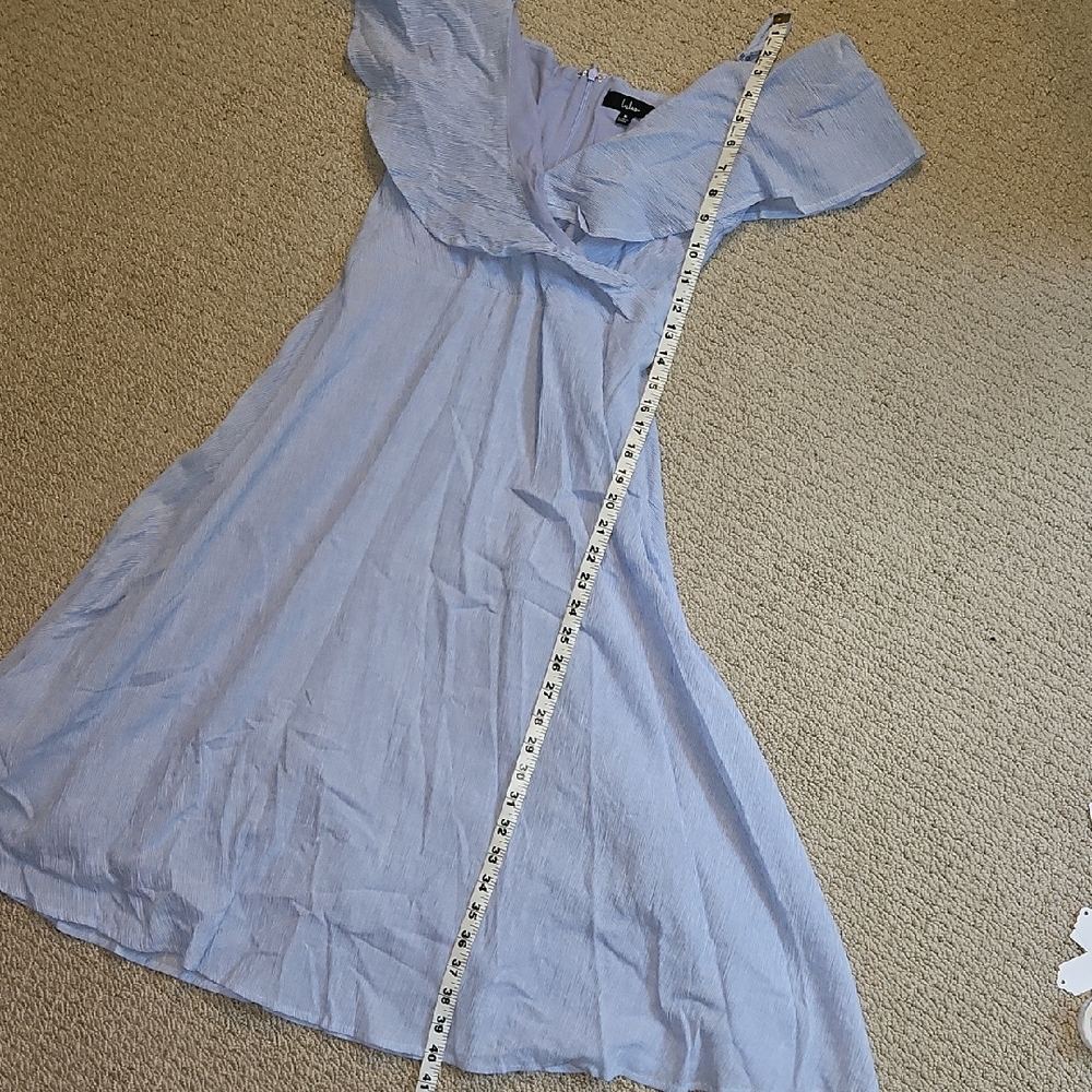 Lulu's Blue Midi Sundress with Flutter Sleeves (0200) - Picture 13 of 16